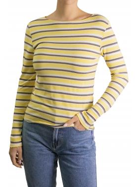 maglia a righe con scollo a barca 